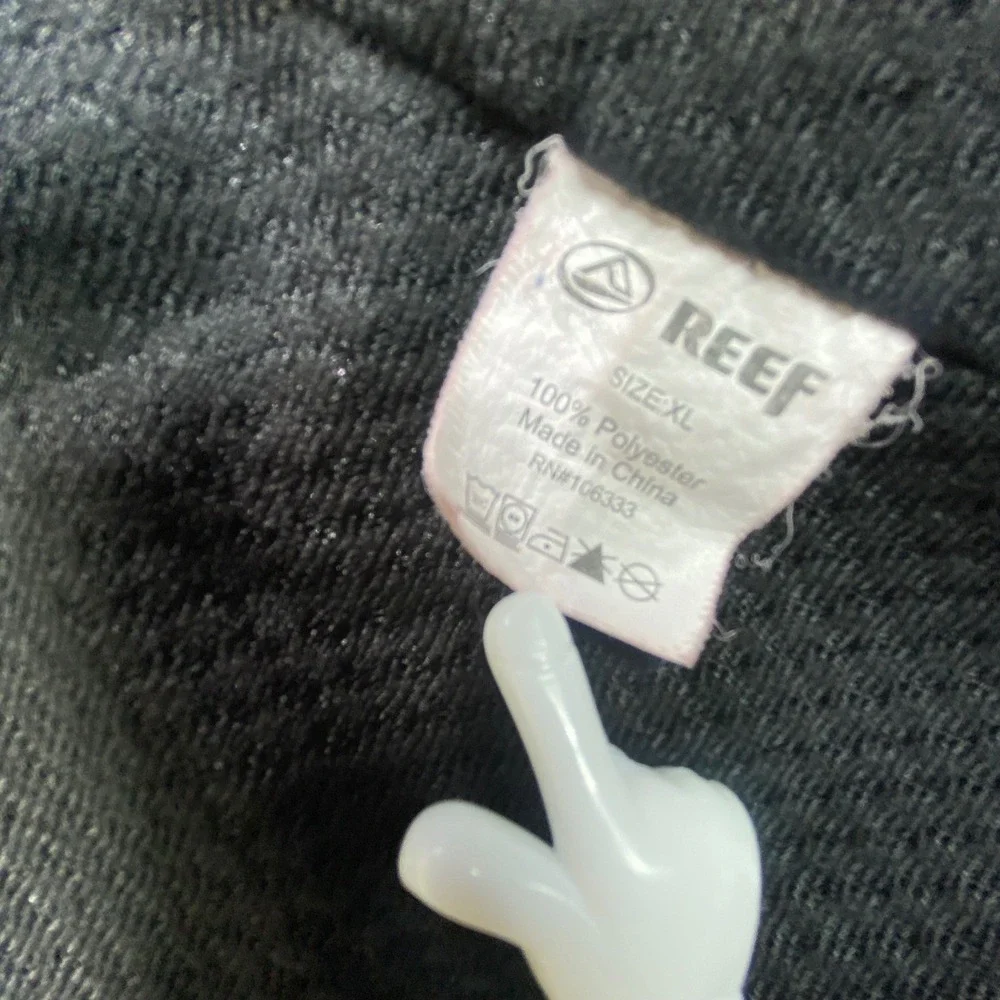 Reef Black Hooded Softshell Jacket‎ Mens XL Water Resistant Full Zip Coat